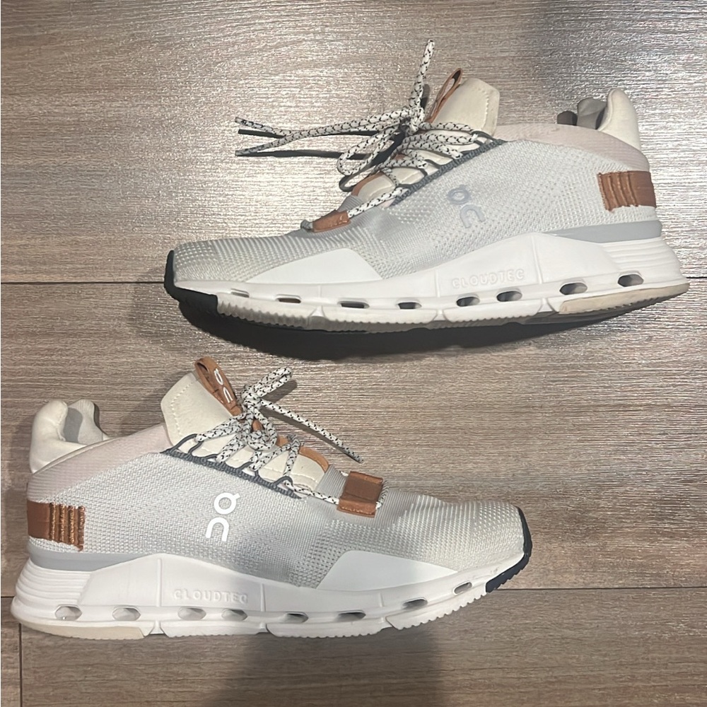 On Running Cream and Brown Athletic Shoes| Mens 42